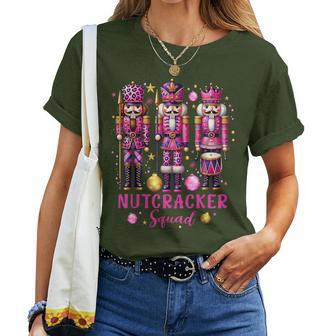 Leopard Nutcracker Squad Pink Christmas 2024 Pajamas Women Women T-shirt - Thegiftio UK