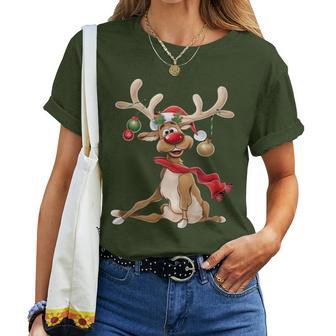 Merry Christmas For Him Reindeer Women T-shirt - Thegiftio UK