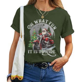 Oh What Fun It Is To Ride Motorcycle Christmas Women T-shirt - Thegiftio UK