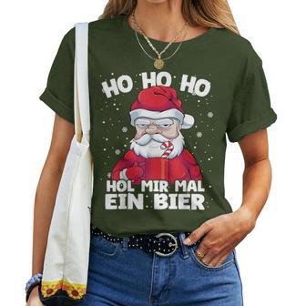 Santa Claus Beer Christmas Ho Ho Hol Mir Mal Ein Bier T-shirt Frauen - Geschenkecke