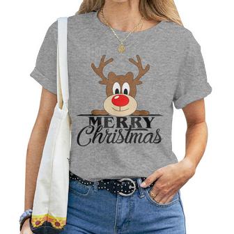 Mignon Renne Pull De Noël S Hommes Enfants Christmas T-shirt femme - Cadeauxyz