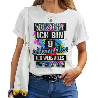 9Th Birthday Girl Boyorsicht Ich Bin 9 Jahre T-shirt Frauen - Geschenkecke