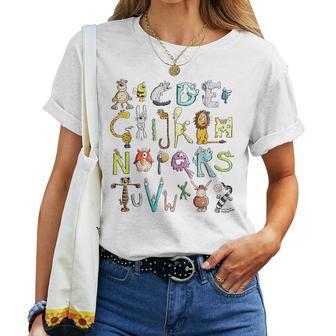 Alphabet Animals T For School School School And Teacher T-shirt Frauen - Geschenkecke