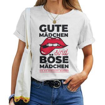 Cheeky Lips Gute Mädchen Böse Mädchen Spruch Gray T-shirt Frauen - Geschenkecke