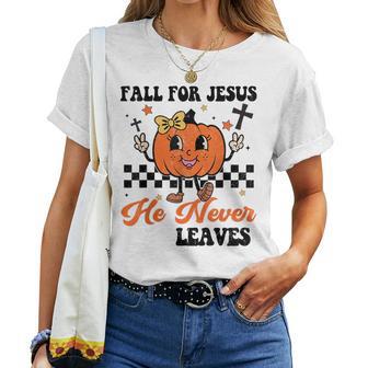 Christian Halloween Fall For Jesus Never Leaves Girl Toddler Women T-shirt - Thegiftio UK