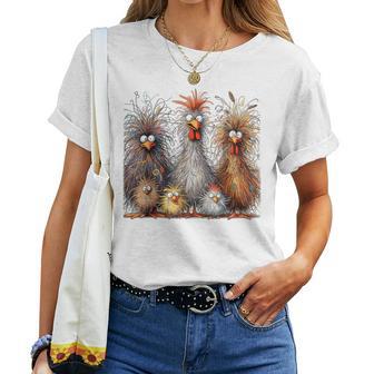 Eagerlys Colorful Chicken Art Crazy Chicken Family Women T-shirt - Thegiftio UK
