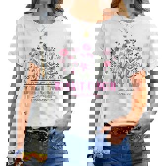 Flowers Breast Cancer Awareness Cancer Survivor Women T-shirt - Thegiftio UK