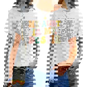 Groovy My Aunt Is My Bestie Aunt And Niece Matching Women T-shirt | Seseable UK