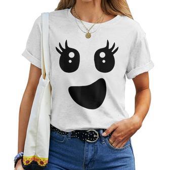 Halloween Girl Ghost Eyelashes Ghoul Face Female Costumes Women T-shirt - Thegiftio UK