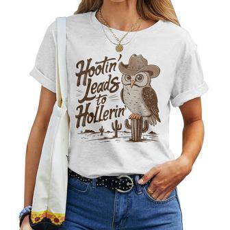 Hootin Leads To Hollerin Cute Retro Women T-shirt - Thegiftio UK