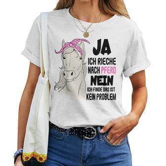 Ja Ich Rieche Nach Pferd Reiter Pferdessprüche Girls' Gray T-shirt Frauen - Geschenkecke