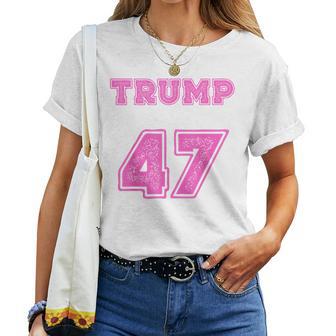 Pink Trump 47 Back Of Trump Jersey Women T-shirt - Thegiftio UK
