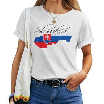 Slovakia Slovak Maps Slovakia Flag For Women T-shirt Frauen - Seseable