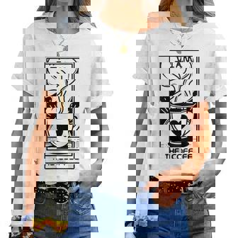 Tarot Card The Coffee Snob Coffee Jitters Fortune Teller Women T-shirt - Monsterry