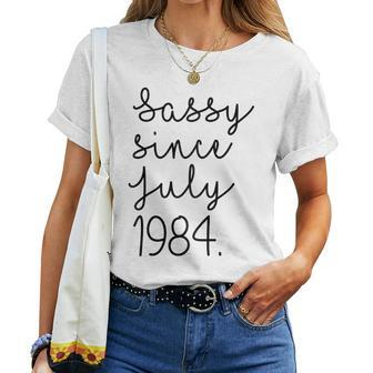 Vintage Sassy Since July 1984 Classic Awesome Mama Love Women T-shirt - Monsterry