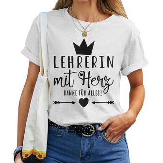 Women's Beste Tehrerin Der Welt Thank You With Heart S T-shirt Frauen - Geschenkecke