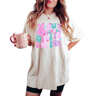 10 Year Old Girl Birthday Groovy Peace Out Single Digits Women's Oversized Comfort T-shirt - Thegiftio UK
