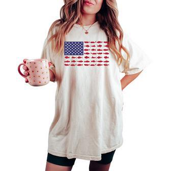 American Flag Bass Fishing Kid Boy Youth Patriotic Women's Oversized Comfort T-shirt - Thegiftio UK