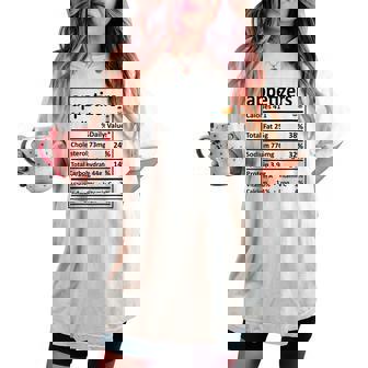 Appetizers Nutrition Food Facts Thanksgiving Costume Women's Oversized Comfort T-shirt - Monsterry