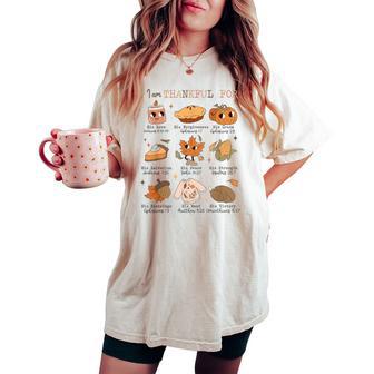Autumn Christian Thanksgiving Bible Verse I Am Thankful For Women's Oversized Comfort T-shirt - Thegiftio UK