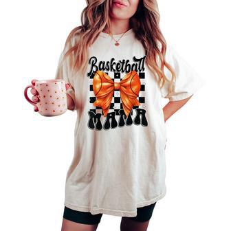 Basketball Coquette Bow Basketball Mom Game Day Women Women's Oversized Comfort T-shirt - Thegiftio UK