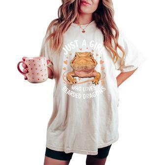 Bearded Dragon Just A Girl Who Loves Bearded Dragon Women's Oversized Comfort T-shirt - Thegiftio UK