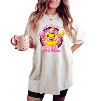 Birthday Girl Rubber Duck Birthday Party Women's Oversized Comfort T-shirt - Thegiftio UK