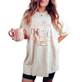 Blessed By God For 50 Years Old 50Th Birthday Party Queen Women's Oversized Comfort T-shirt - Thegiftio UK