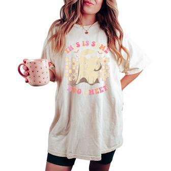 This Is Some Boo Sheet Retro Halloween Costume For Women Women's Oversized Comfort T-shirt - Thegiftio UK