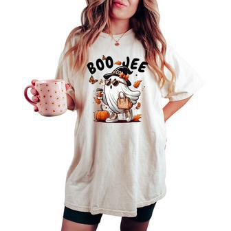 Boojee Ghost Halloween Costume Pumpkin Spooky Season Women Women's Oversized Comfort T-shirt - Thegiftio UK