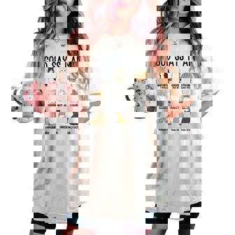 Cat God Say I Am Christian Girl N Bible Verse Jesus Women's Oversized Comfort T-shirt - Monsterry