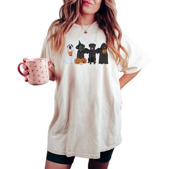 Cute Black Labrador Dog Halloween Pumpkin Labrador Dog Mom Women's Oversized Comfort T-shirt - Thegiftio UK