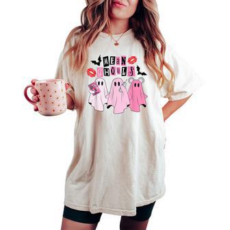 Cute Ghost Mean Ghouls Halloween Costume Spooky Women Women's Oversized Comfort T-shirt - Thegiftio UK