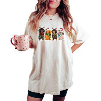 Dachshund Christmas Weiner Dog Christmas Pajamas For Women Women's Oversized Comfort T-shirt - Thegiftio UK