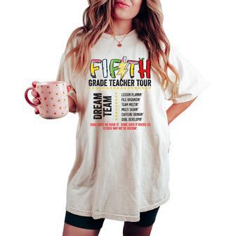 Fifth Grade Dream Team Rocks Back To School Teacher Tour Women's Oversized Comfort T-shirt - Thegiftio UK