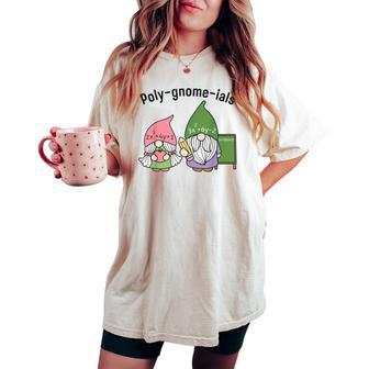 Math Teacher Poly-Gnome-Ials Algebra Teacher Calculus Women's Oversized Comfort T-shirt - Thegiftio UK