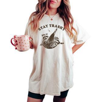 Raccoon Stay Trashy Vintage 90S Trash Panda Raccoon Women's Oversized Comfort T-shirt - Thegiftio UK