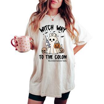 Gastroenterology Nurse Halloween Endo Nurse Ghost Endoscopy Women's Oversized Comfort T-shirt - Thegiftio UK