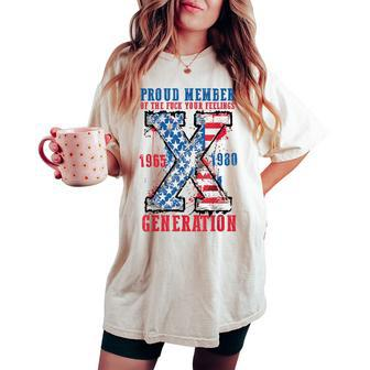 Generation 4Th Of July Gen-X 1965-1980 American Flag Womens Women's Oversized Comfort T-shirt - Monsterry CA