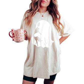 Ghost Cat Halloween Costume Black Cat Boys Women's Oversized Comfort T-shirt - Thegiftio UK