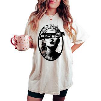 God Save The Queen Black And White Trendy Womens Women's Oversized Comfort T-shirt - Thegiftio UK