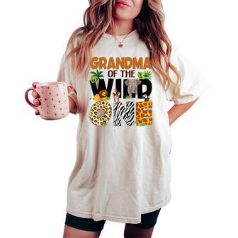 Grandma Of The Birthday Wild One Safari Boy Family Matching Women's Oversized Comfort T-shirt - Thegiftio UK