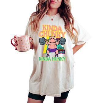Gym Kindy Chunky Hunky Hippo Workout Fitness Women Women's Oversized Comfort T-shirt - Thegiftio UK