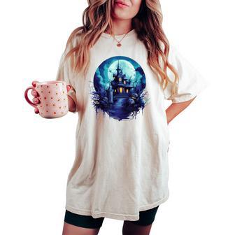 Halloween Haunted Mansion Top For Boys Girls Women Women's Oversized Comfort T-shirt - Thegiftio UK