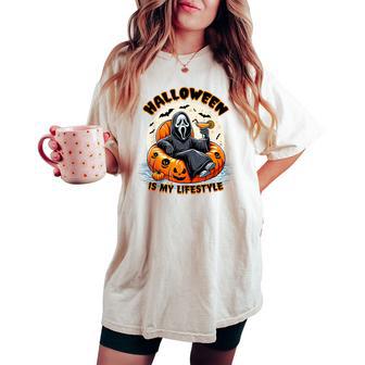 Halloween Is My Lifestyle Skeleton Women Women's Oversized Comfort T-shirt - Thegiftio UK