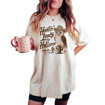 Hootin Leads To Hollerin Cute Retro Women's Oversized Comfort T-shirt - Thegiftio UK