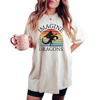 Imagine Magical And Mythical Fantasy Dragons Boys Girls Women's Oversized Comfort T-shirt - Thegiftio UK