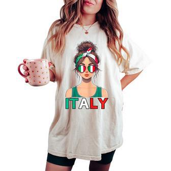 Italy Italian Girls Italia Girl Cute Children Mum Wife Women's Oversized Comfort T-shirt - Thegiftio UK
