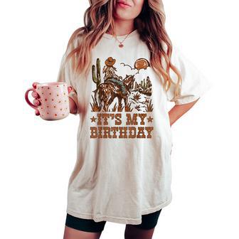 It's My Birthday Cowboy Riding Horse Western Family Matching Women's Oversized Comfort T-shirt - Thegiftio UK