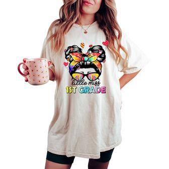 Little Miss First Grade Back To School 1St Grade Girls Women's Oversized Comfort T-shirt - Thegiftio UK